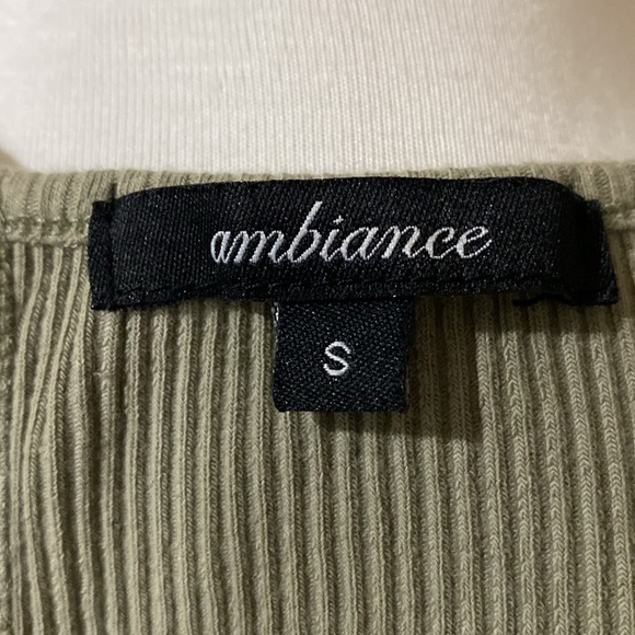 Sage Green Ribbed Halter Top, Size Small - Picture 5 of 6